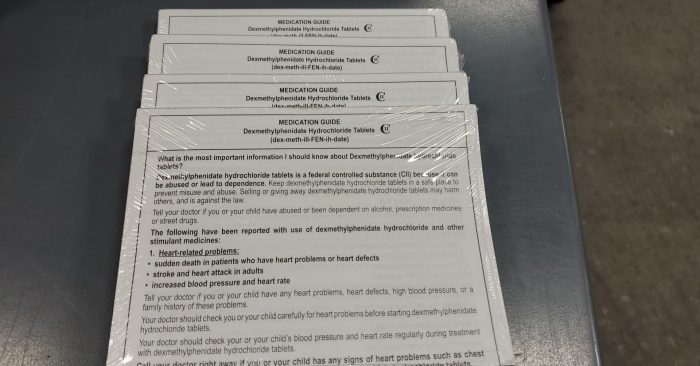 Folded Medication Guide Pads